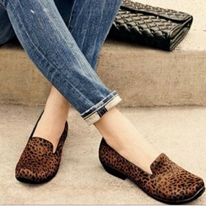 Dansko Olivia Slip-on Loafer in Leopard Print Calf Hair Finish Size EU 38